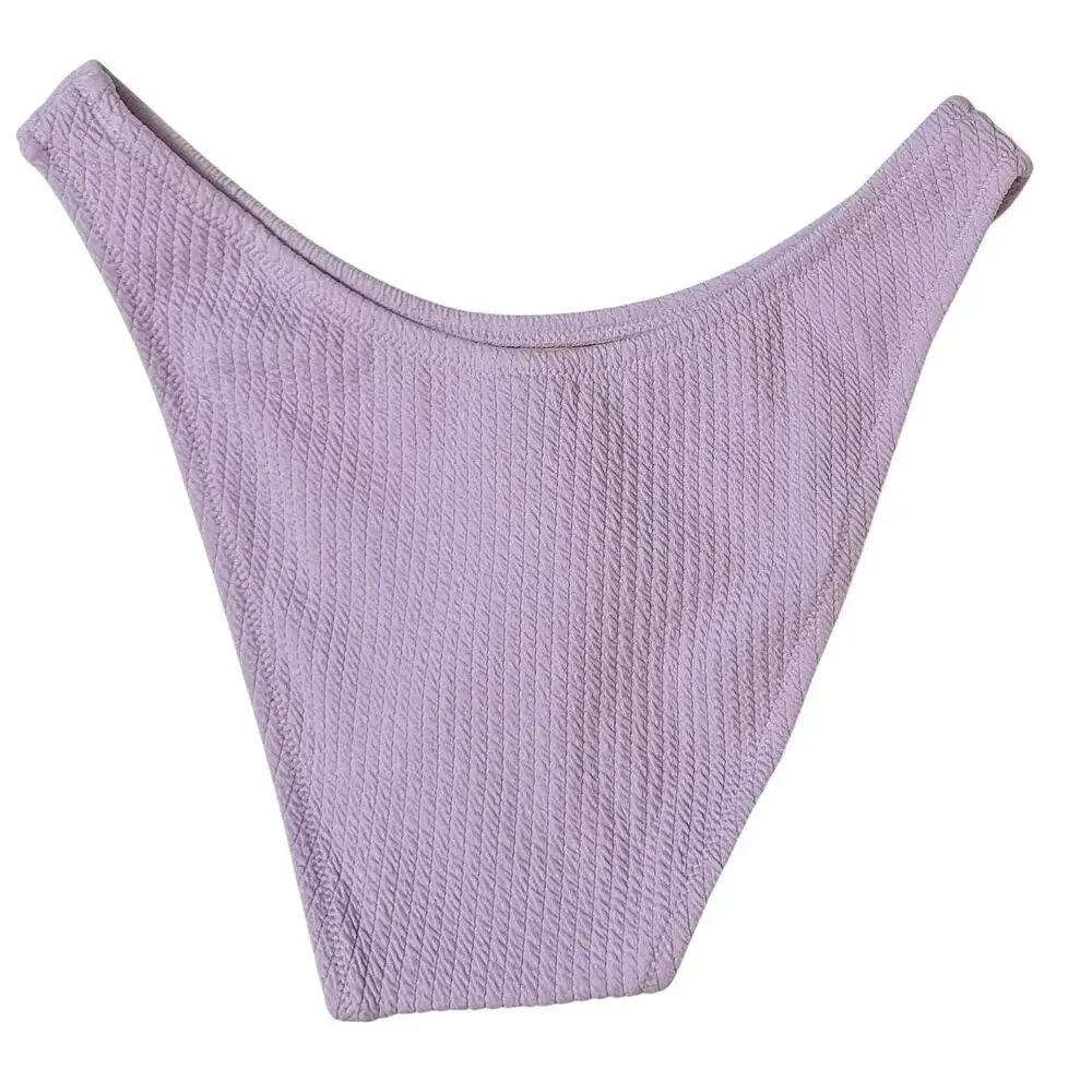 2/$15 NWT J. Crew Textured Curved-Waist Cheeky Bikini Bottom Purple Size S
